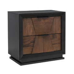 Neptune Traditional Style 2-Drawer Nightstand Made with Wood in Walnut