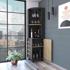 Aphrodite 10-Bottle 1-Shelf Bar Cabinet Wenge and Pine