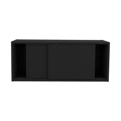Wall Cabinet 13" H, 2 Sliding doors, 1 Shelf, Black