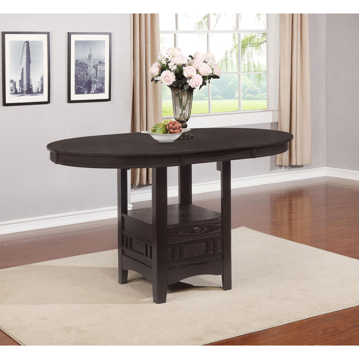 Quasar Espresso Extension Counter Dining Table