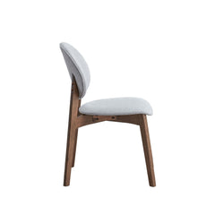 Hades Light Gray & Walnut Finish Side Chair (Set of 2)