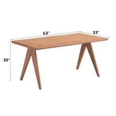 Tale Rattan & Natural Finish Dining Table