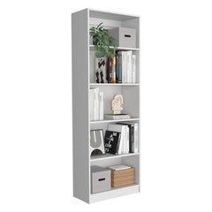 Nebula 4 Piece Home Bookcase set, 91" Wide with 17 Shelves And a Double-Door Cabinet , Living Room Set Whitee
