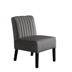 Venus Mid Century Modern Accent Chairs Set of 2 with Minimalist Design, Elegant Velvet Upholstery and Solid Wood Legs, Ideal for Living Room or Bedroom, Grey