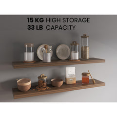 Hercules 47" Wide Floating Shelves Set Of 2, Shelves For Wall Decor For Bedroom, Bathroom Storage Shelves, Book Shelves For Living Room