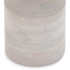 Elysium Solid Mango Accent Table in White Wash