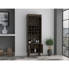 Dark Walnut 1-Drawer 2-Shelf Bar Cabinet