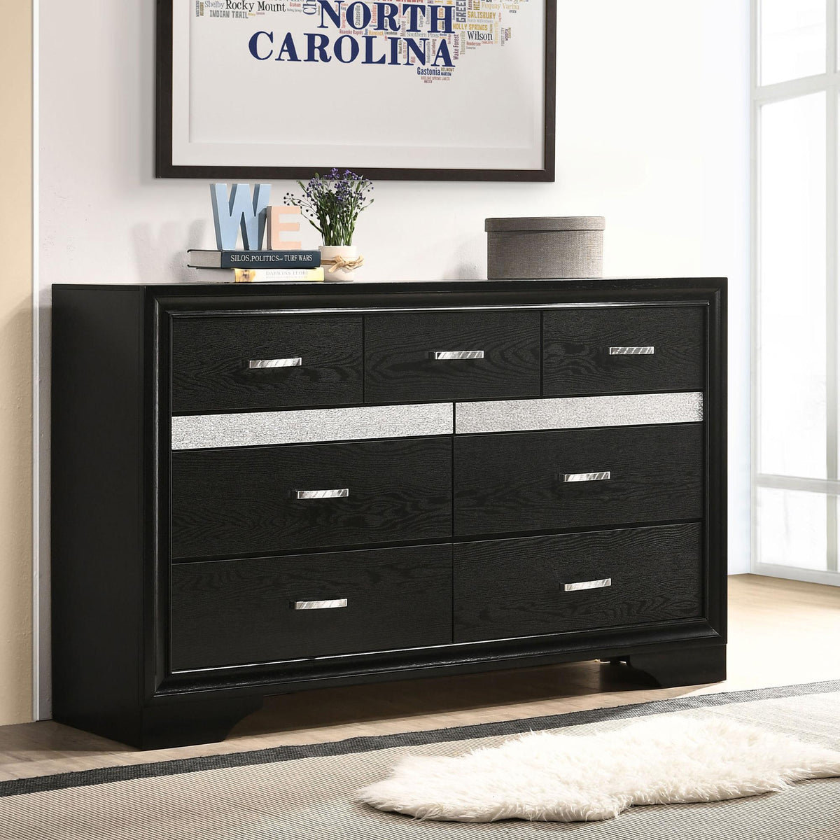 Pulsar Black 9-drawer Dresser