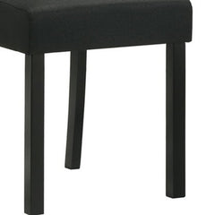 Pandora Dining Chair Set of 4, Black Wood Frame, Fabric Seat and Backrest