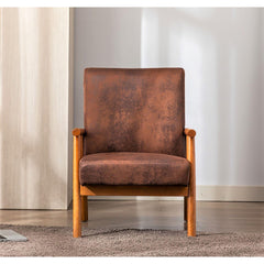25'' Wide Classic Mid-Century Modern Arm Chair, Brown