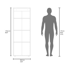 Celestia 66.9" H, 3 Doors, 3 Shelves, Natural Oak / White - Bedroom