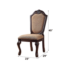 Epimetheus De Ville Fabric & Espresso Finish Side Chair (Set of 2)