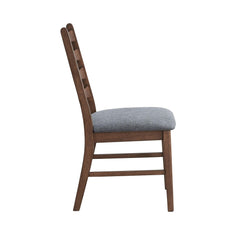 Vertex Dark Gray Linen & Walnut Finish Side Chair (Set of 2)