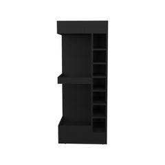 Eternity 46" Tall 3-Tier Corner Bar Cabinet with Fourteen Wine Bottle Cubbies, Living Room, Liquor Cabinet, Storage Cabinet Black