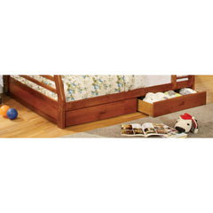 Perseus Finish Twin Over Full Bunk Bed Modern Transitional Style Include Two Large Drawers for Under Bed Storage And Attached Ladder
