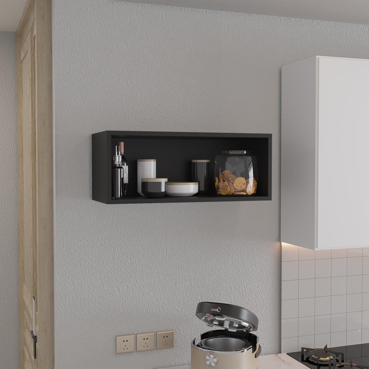 Waltz 30" Wide x 12"H Open Wall Cabinet, Wall Shelf, Storage Cabinet, Cube Shelf Bedroom, Office, Living Room, Garage