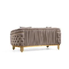 Clytemnestra Modern style Loveseat made with wood in Taupe