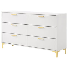 Nova White Rectangular 6-drawer Dresser