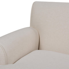 Polyxena 38" Lawson Accent Arm Chair Metal Casters, Sky Neutral Beige Polyester