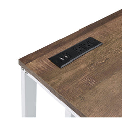Paradise Walnut & White Finish Writing Desk W/USB