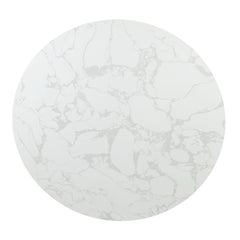 Helen Engineering Marble Top and Espresso Finish Around Dining Table