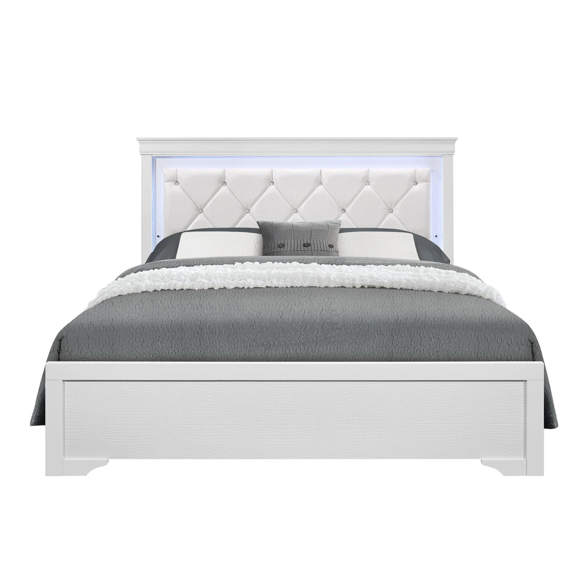 CHRONICLE WHITE QUEEN BED WITH LED
