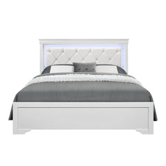 CHRONICLE WHITE QUEEN BED WITH LED