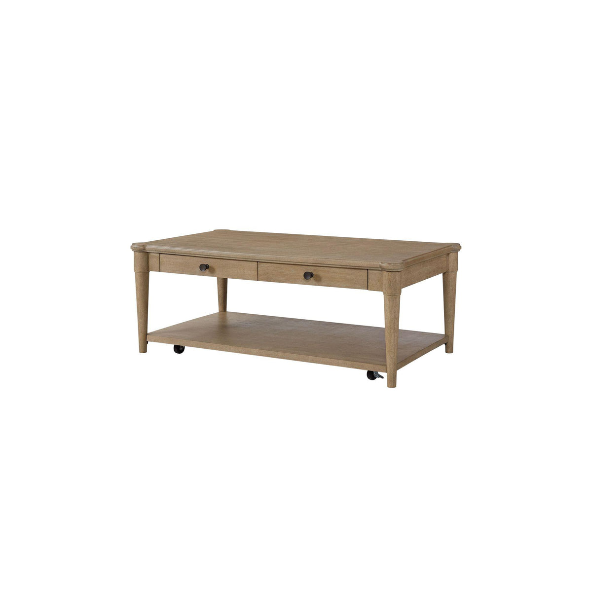 Genesis Colored Cocktail Table With Two Storage Drawers and Casters