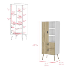 Tall Dresser Magness, Bedroom, White / Macadamia