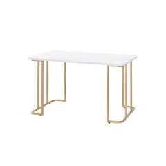 Aria White & Gold Finish Writing Desk