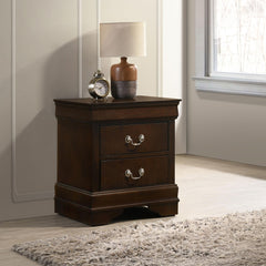 Zenith Cappuccino 2-Drawer Nightstand with Bail Handle
