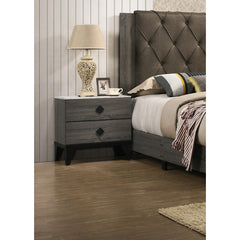 Bedroom Furniture Contemporary Look Grey Color Nightstand Drawers Bed Side Table plywood