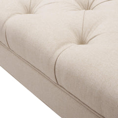 Melody Tufted Flared Arm Entryway Bench, Sky Neutral Beige Polyester