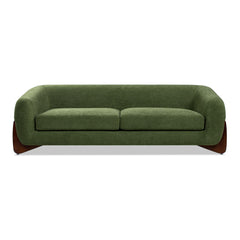 Vista 90.5" Sherpa Sofa, Moss Green Fleeced Teddy