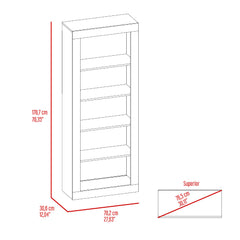 Waltz Bookcase, Vertical Design, Five Shelves -Black
