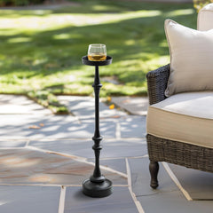 Sanctuary Steel Martini Side Tables, Indoor/Outdoor, Black, Set of 2