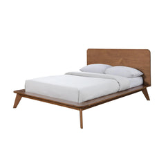 Fable Color Eastern King Size Bed Solid wood Veneer 1pc Platform Bedframe Mattress Ready Mid-Century Modern Style