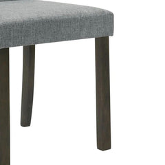Cosmos Side Dining Chair Set of 4, Fabric Seating, Gray Brown Wood
