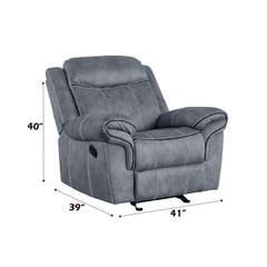 Haven Two Tone Gray Velvet Glider Recliner