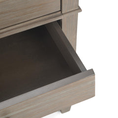Aegisthus 24 inch Wide Solid Wood Bedside Table in Distressed Grey