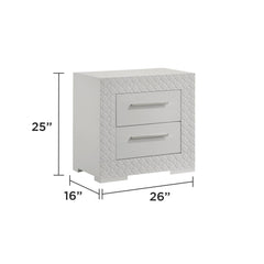 Galaxy Modern Style 2-Drawer Night stand Made with Wood in White