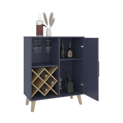 Paradise Low Bar Cabinet with Open Storage, Modern Bar Furniture for Living Room or Entertainment Area