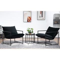 Quasar Modern Velvet Accent Chair, Metal Frame Contemporary Recliner with Deep Seating Cushion for Home Office