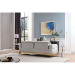 Vista Modern style Sofa made with wood and Gold accents in Gray same as B009P303213 (CA Warehouse inventory)