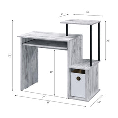 Moon Antique White & Black Finish Computer Desk