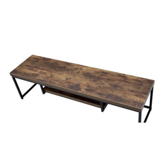 Museum Weathered Oak & Black Metal Finish TV Stand