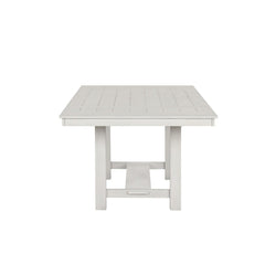 Rustic White Oak Dining Table w Leaves Block Trestle Base 1pc Table Dining Room Furniture