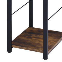Pluto Oak and Black 2-Shelf Rectangular Writing Desk