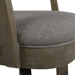 Apollo 31" Swivel Bar Stool with Armrests, Heathered Grey Linen