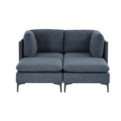 Linen Upholstered Modular Sectional with Metal Legs
